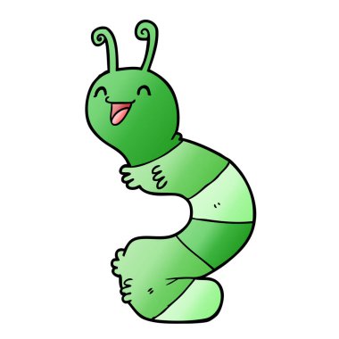 vektör çizim karikatür mutlu tırtıl