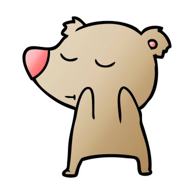 mutlu karikatür ayı vektör çizim