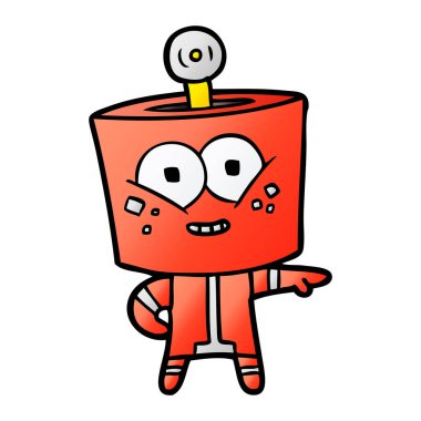 mutlu karikatür robot vektör çizim