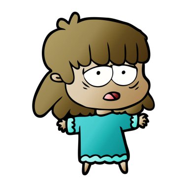 vektör çizim karikatür yorgun kadın