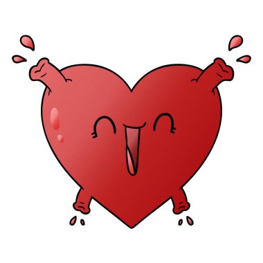 Karikatür kalp çiziminin vektör çizimi