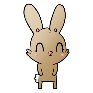 Tatlı çizgi film tavşanının vektör çizimi