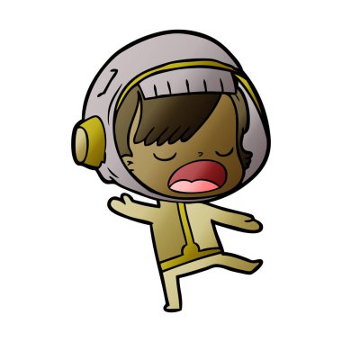 çizgi film konuşan astronot kadın