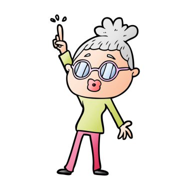 çizgi film dans eden kadın gözlük takıyor