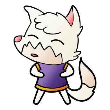 Çizgi film tilkisinin vektör çizimi