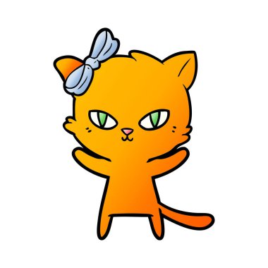 Çizgi film kedisinin vektör çizimi