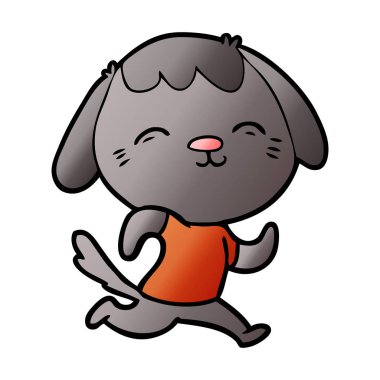 çalışan mutlu karikatür köpek