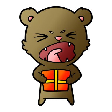 kızgın çizgi film ayı ile hediye