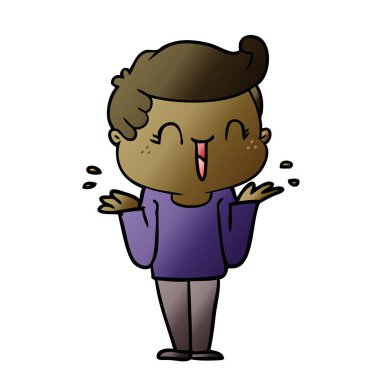 vektör çizim karikatür gülen çocuk