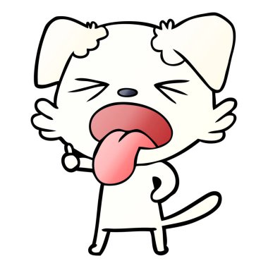 vektör çizim karikatür köpek bıkkın