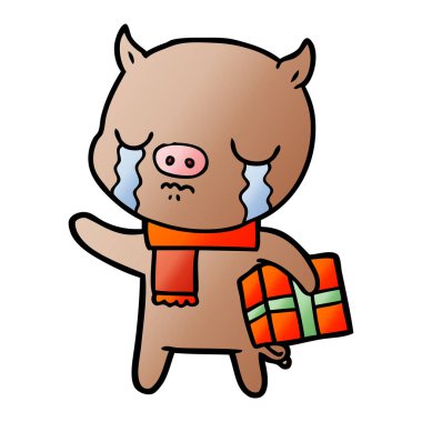 vektör çizim ayı ağlıyor çizgi film