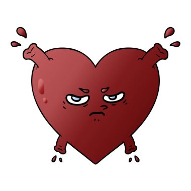 Karikatür kalp çiziminin vektör çizimi