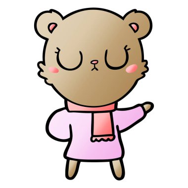 huzurlu karikatür ayı şal