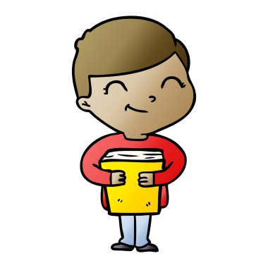 vektör çizim karikatür kız gülümseyerek