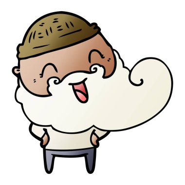 mutlu sakallı adam vektör çizim