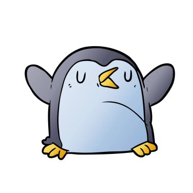 mutlu karikatür penguen vektör çizim