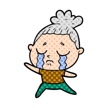 vektör çizim karikatür ağlayan kadın