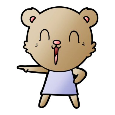 mutlu karikatür ayı vektör çizim