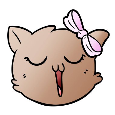 vektör çizim karikatür kedi yüz