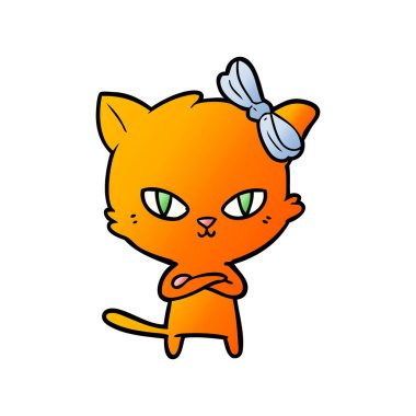 Çizgi film kedisinin vektör çizimi