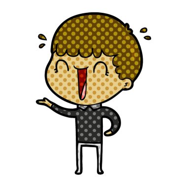 vektör çizim karikatür adam gülen