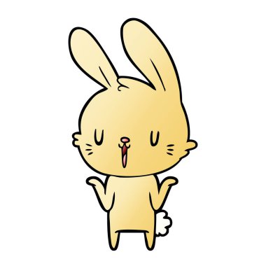 Tatlı çizgi film tavşanının vektör çizimi