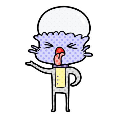 tiksinti çizgi film uzaylı vektör çizim