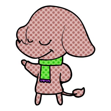 eşarp fil gülümseyen çizgi film