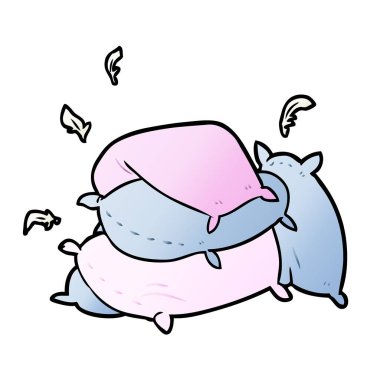 yastıklar yığını çizgi film