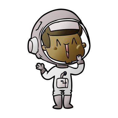  vektör çizim karikatür astronot gülen