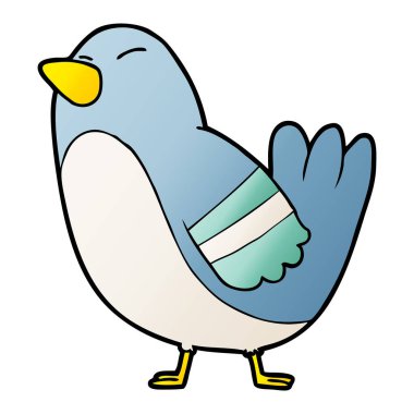 Çizgi film kuşunun vektör çizimi