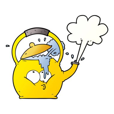 Çizgi film çaydanlığının vektör çizimi