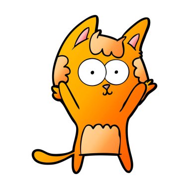 vektör çizim karikatür mutlu kedi