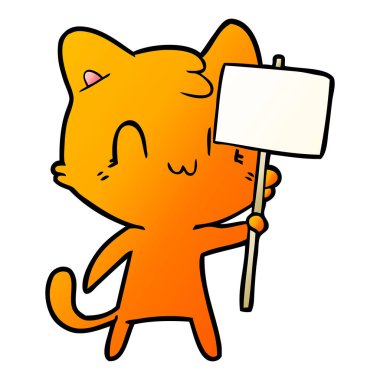 boş işareti karikatür mutlu kedi