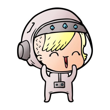 gülen astronot kız çizgi film 