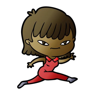 Çizgi filmdeki kadının vektör çizimi