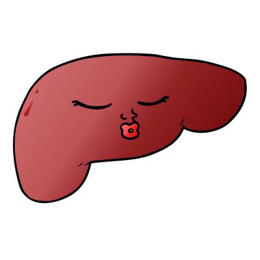 vektör çizim karikatür çok karaciğer