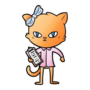 Çizgi film kedisinin vektör çizimi