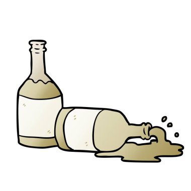 çizgi film bira şişeleri ile dökülen bira