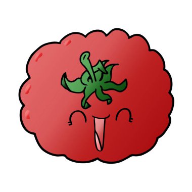 vektör çizim karikatür mutlu domates
