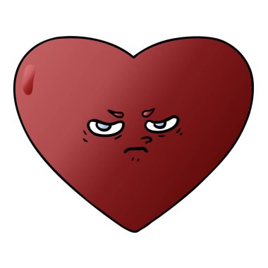 Karikatür kalp çiziminin vektör çizimi