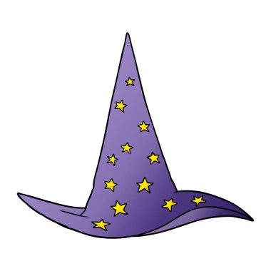 vektör çizim karikatür Sihirbazı şapka
