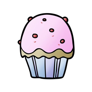vektör çizim karikatür cupcake