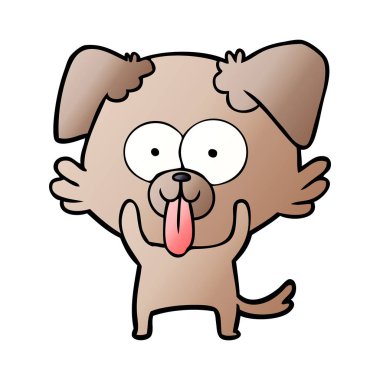 yapışkanlık dışarı dil ile karikatür köpek