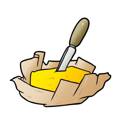 çizgi film geleneksel pat tereyağı bıçağı ile