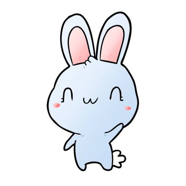 Tatlı çizgi film tavşanının vektör çizimi