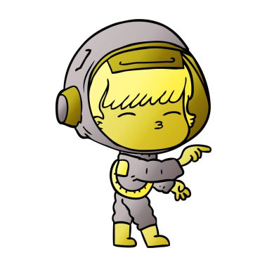 vektör çizim karikatür meraklı astronot