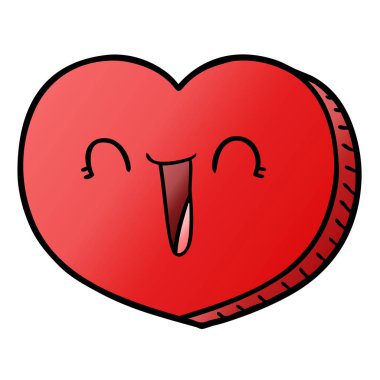 Karikatür kalp çiziminin vektör çizimi