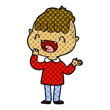 çizgi film mutlu çocuk gülüyor.