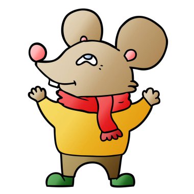 çizgi film fare giyen eşarp